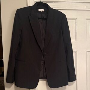 Calvin Klein Charcoal Women’s Blazer, slight pinstripe, size 14